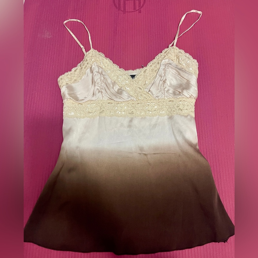 Y2K Bebe XS..SILK..like new..cream brown